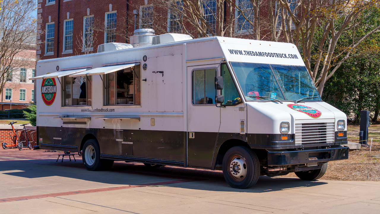 Amsterdam cafe food truck parked near Tichenor