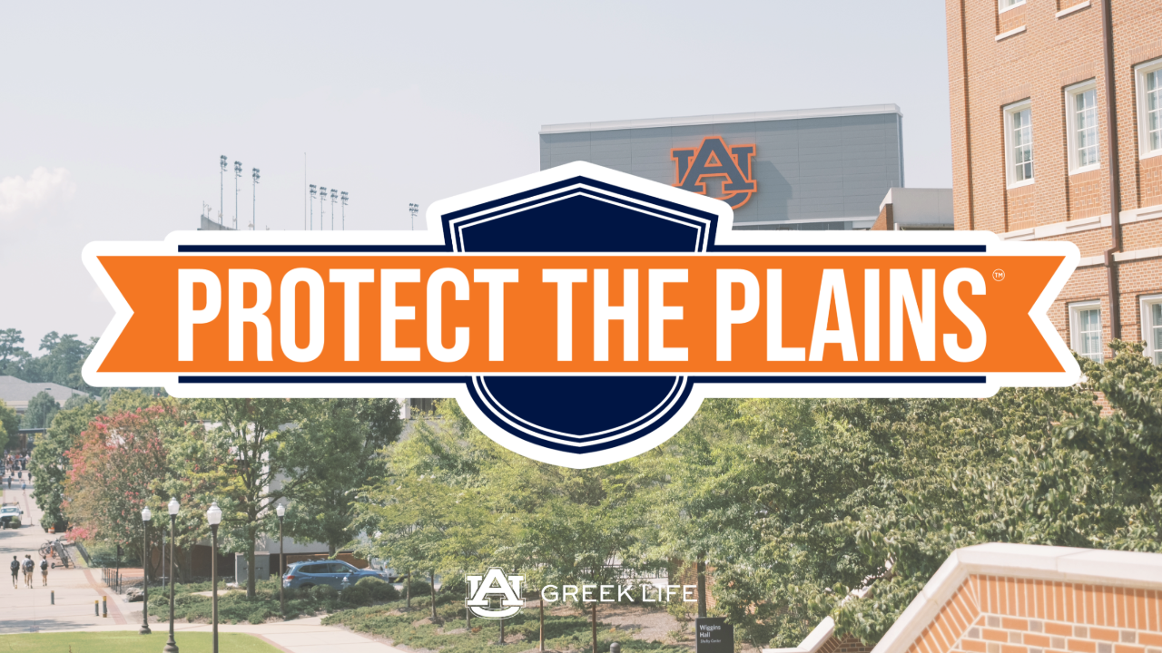 Protect the Plains logo over a campus image.